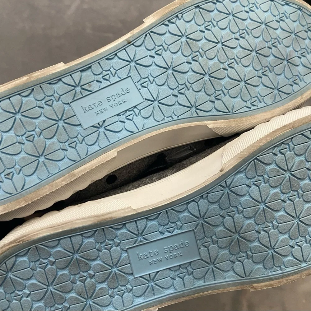 Kate Spade Vale Gray/Black Polka Dot Lace-up Sneakers Size 8 B